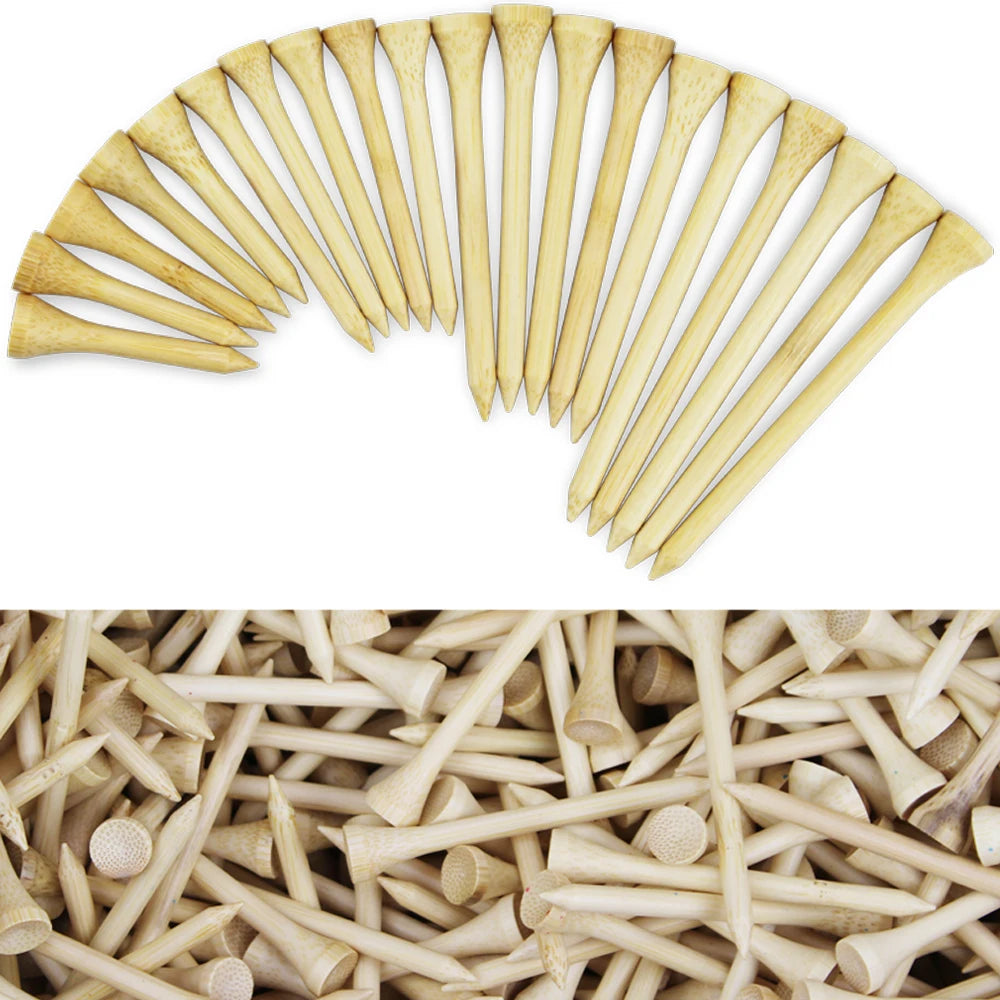 100 Count Golf Tees Bamboo Tee Golf Balls Holder 4 Sizes Available Stronger than Wood Tees Drop Ship 42mm 54mm 70mm 83mm