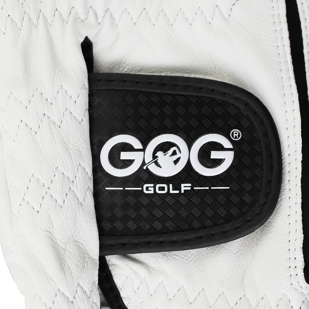 GOG Golf glove Genuine sheepskin leather for men white Breathable glove for golfer Free shipping 1 pcs new dropship