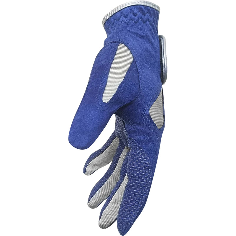 GVOVLVF Men's Golf Glove One Pc  2 Color Options Improved Grip System Cool Comfortable Blue White color left right hand NEW