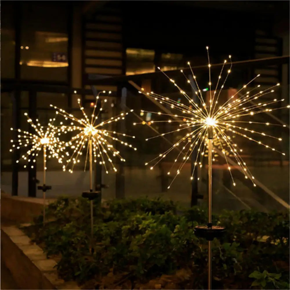 90 LED énergie solaire feux d'artifice lumières de décoration de jardin fée lumières étanche extérieur pissenlit pelouse lampe pour Patio jardin décor