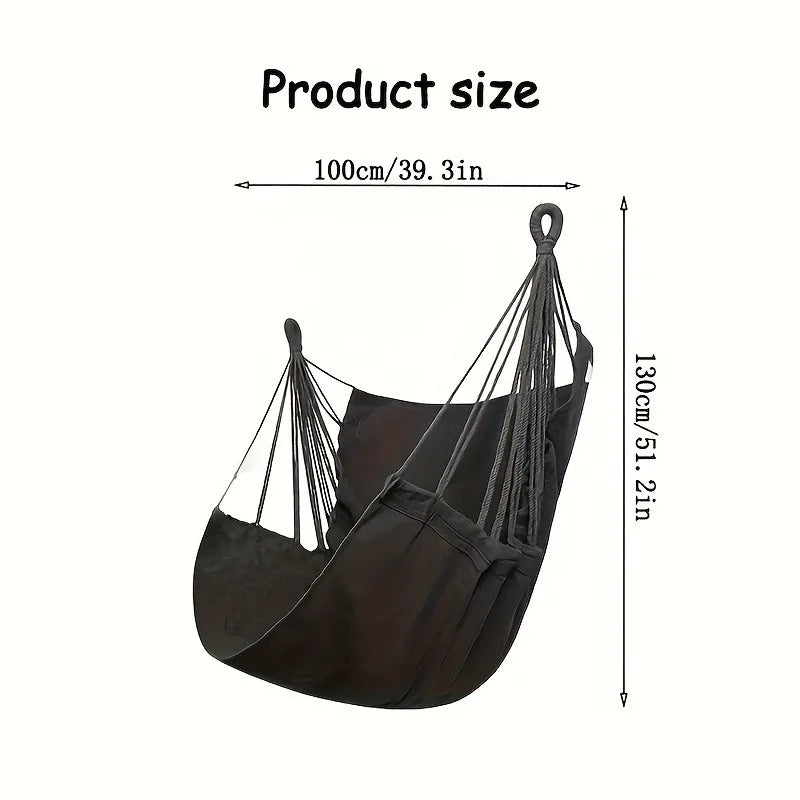 1pc Leisure Fabric Hammock Chair Outdoor Swing Chair Hammock Dormitory Hammock Chair Anti Rollover Hammock(With Storage Bag