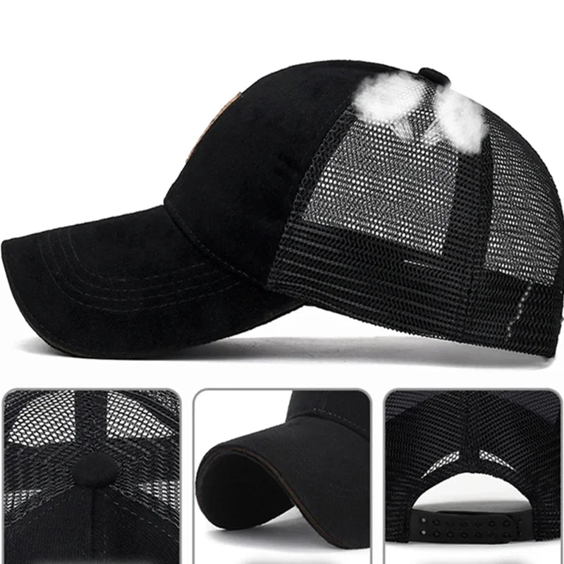 Unisex Summer Outdoor Anti-UV Sunhat Cool Breathable Mesh Cotton Baseball Cap Hip Hop Tennis Golf Adjustable Sport Hat 7 Colors