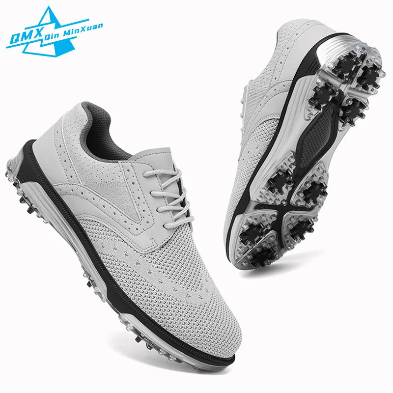 Professional Golf Shoes Men 2024 Black Spring Summer Breathable Spikes Coach Competition Golf Trainers Sneakers Big Size 40-48#