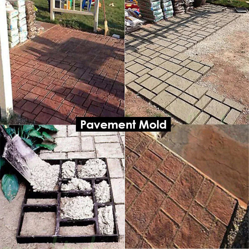 DIY Path Maker Paver Molds Stone Brick Concrete Mold Concrete Cement Walk Garden Path Paving Paver Reusable Patio Molds Paviment