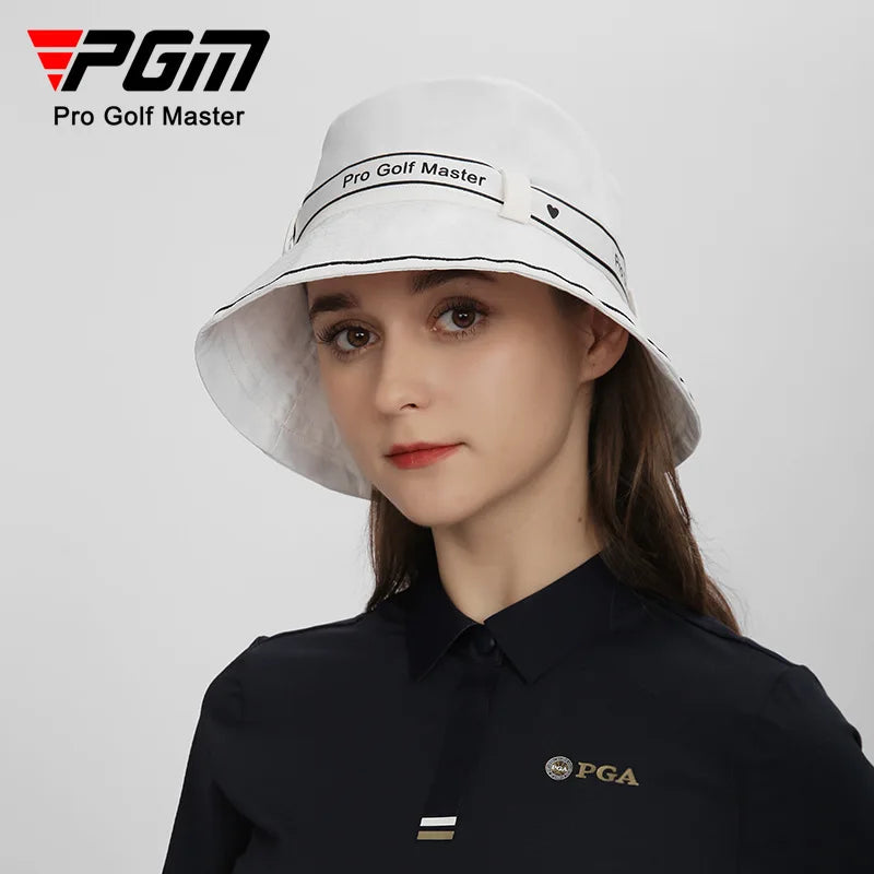 PGM Women's Golf Hat Bow Strap Fisherman Cap Sun-shading and Sunscreen Inner Sweat-absorbing Band Design MZ056