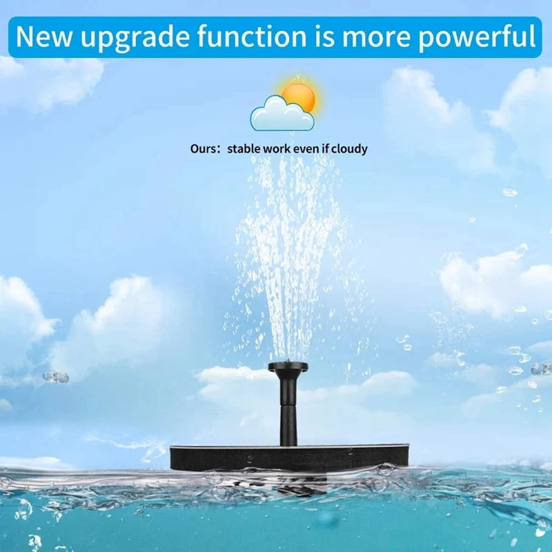 Solar Fountain Pump Water Pump With 6 Nozzles For Bird Bath Ponds Garden,Swimming Pool Fish Tank, Outdoor Solar Powered Fountain