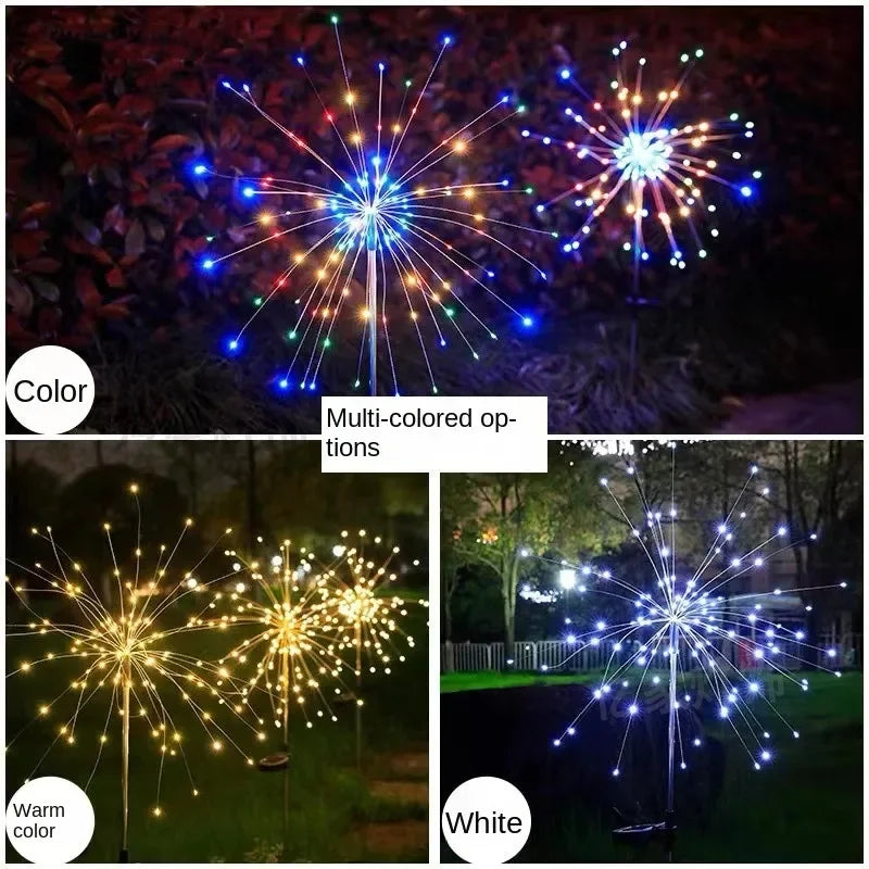 90 LED énergie solaire feux d'artifice lumières de décoration de jardin fée lumières étanche extérieur pissenlit pelouse lampe pour Patio jardin décor