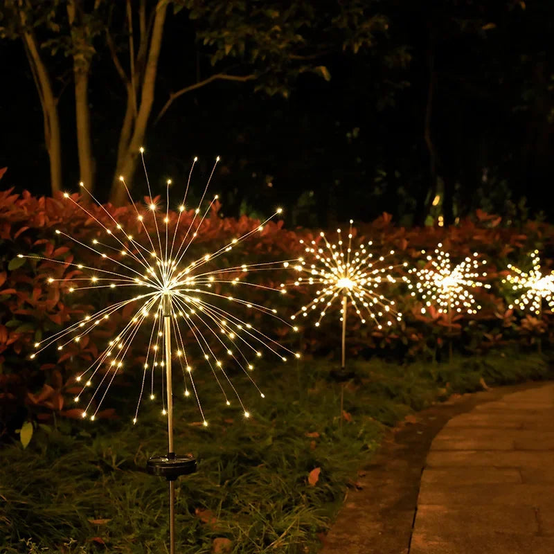 90 LED énergie solaire feux d'artifice lumières de décoration de jardin fée lumières étanche extérieur pissenlit pelouse lampe pour Patio jardin décor