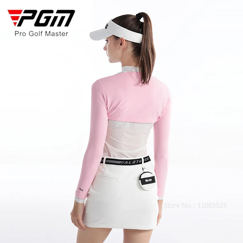 PGM – châle de Golf pour femmes, protection solaire rafraîchissante, soie glacée, Anti-Uv, manches de bras de Sport, chemises de Golf respirantes pour filles, châle de randonnée et de Camping