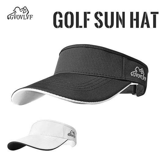 1pc Golf Visor Hat Sports Sun Visor Empty Top Sun Hat Adjustable Washed Solid For Men Women for Golf Cycling Fishing Tennis