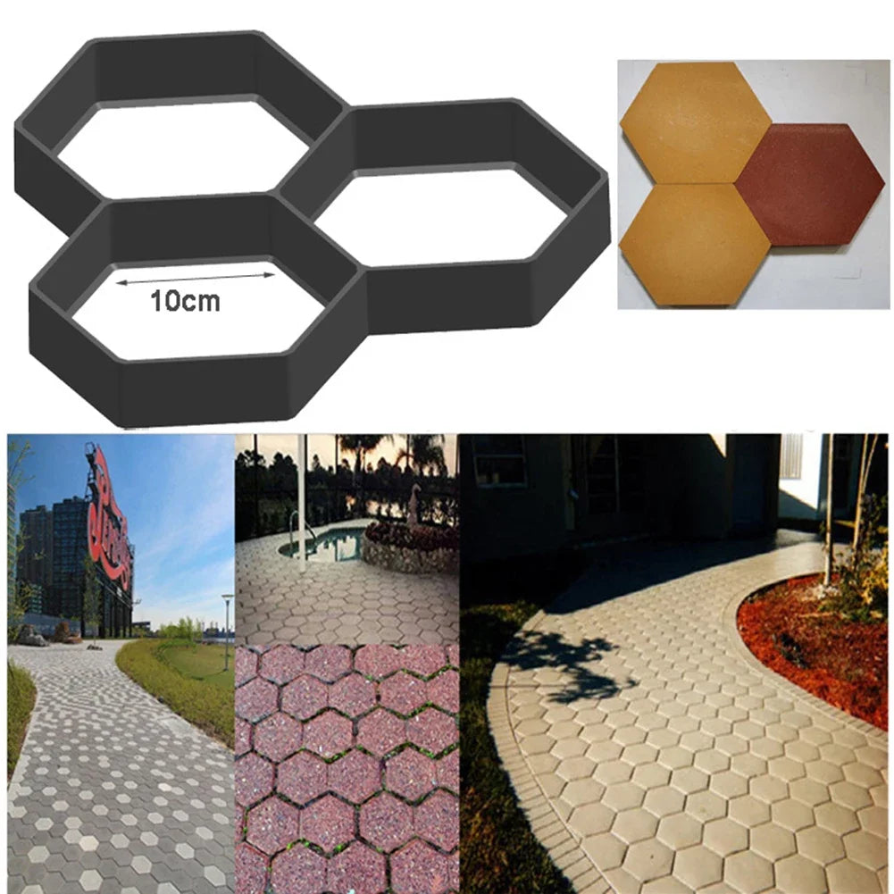 DIY Path Maker Paver Molds Stone Brick Concrete Mold Concrete Cement Walk Garden Path Paving Paver Reusable Patio Molds Paviment