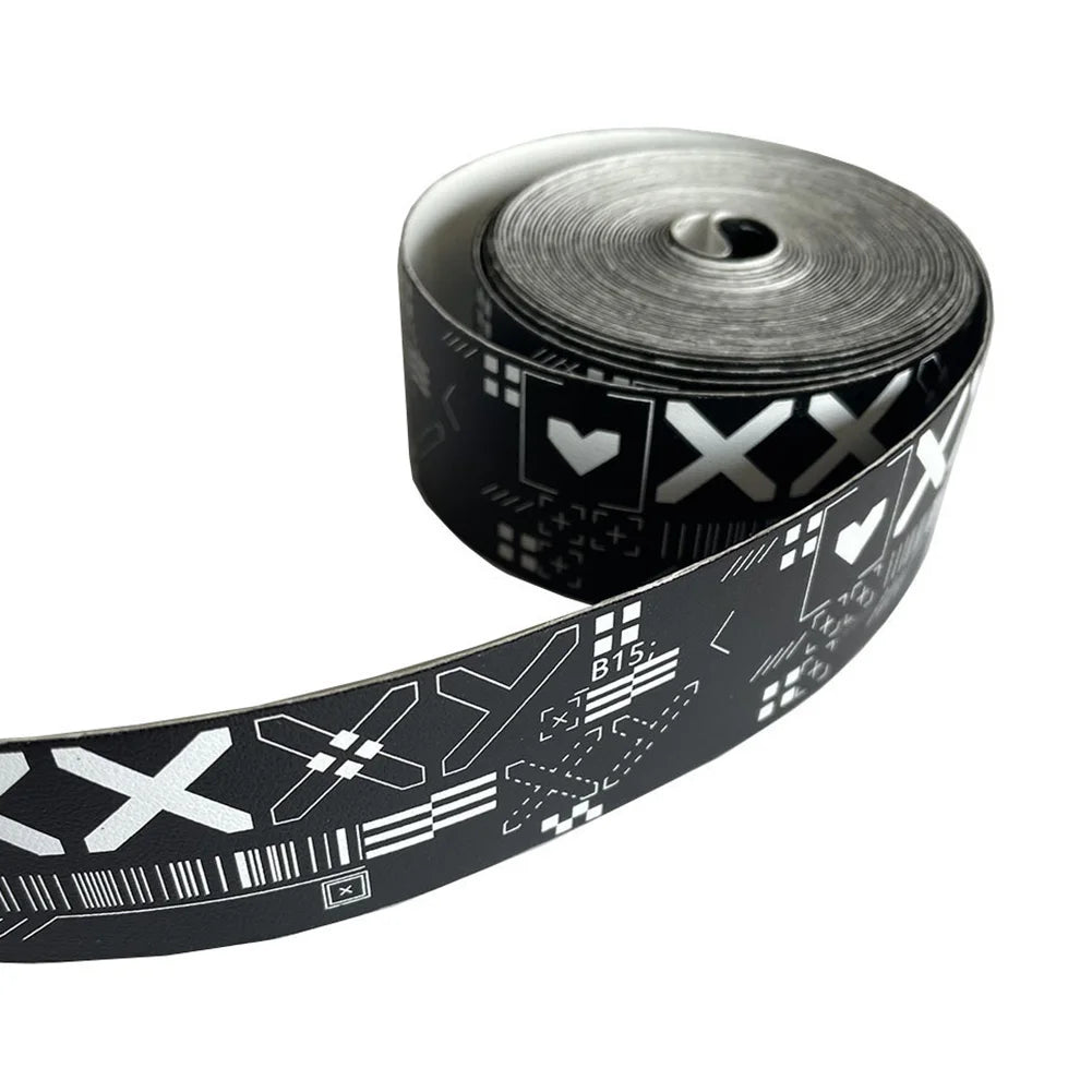 1 Roll 500cm Print Tennis Racket Paddle Head Protection Tape PU Reduce Friction Stickers For Beach Pickleball Racket Sport Parts