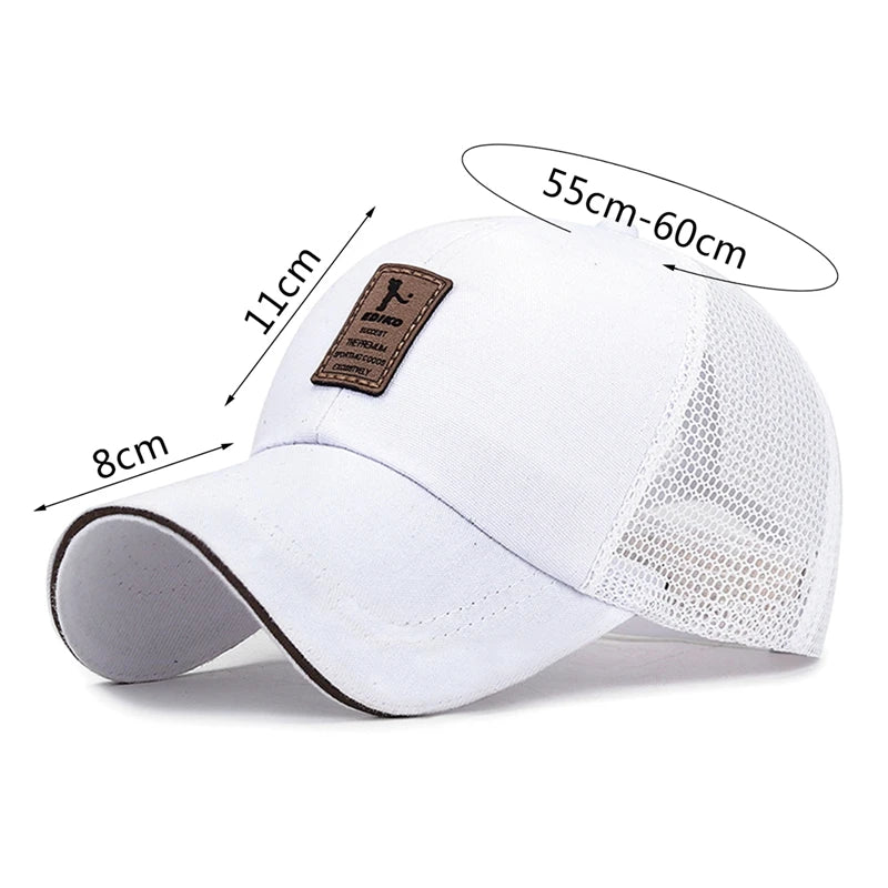 Unisex Summer Outdoor Anti-UV Sunhat Cool Breathable Mesh Cotton Baseball Cap Hip Hop Tennis Golf Adjustable Sport Hat 7 Colors