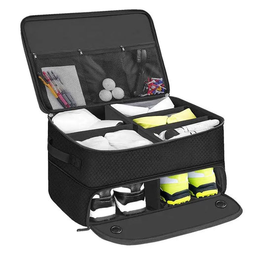 Car Trunk Organizer Golf Shoe Bag Collapsible Outdoor Trunk Golf Accessory Bag Portable Unisex Golf Ball Box Trunk Organizer