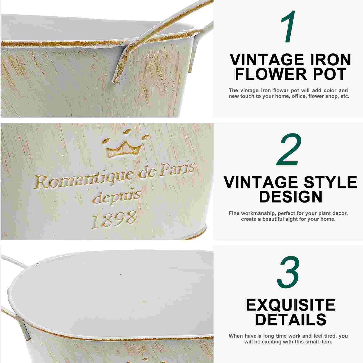 Metal Vases Vintage Flower Pot Retro Flower Pot Farmhouse Flower Vases Vintage Flower Bucket Vintage Flower Jugs Vintage Planter