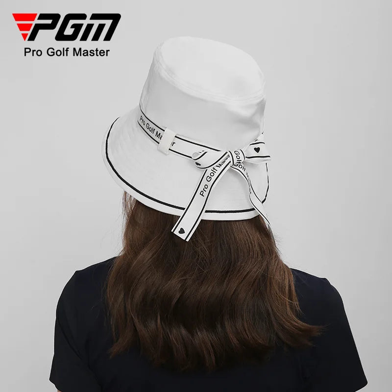 PGM Women's Golf Hat Bow Strap Fisherman Cap Sun-shading and Sunscreen Inner Sweat-absorbing Band Design MZ056