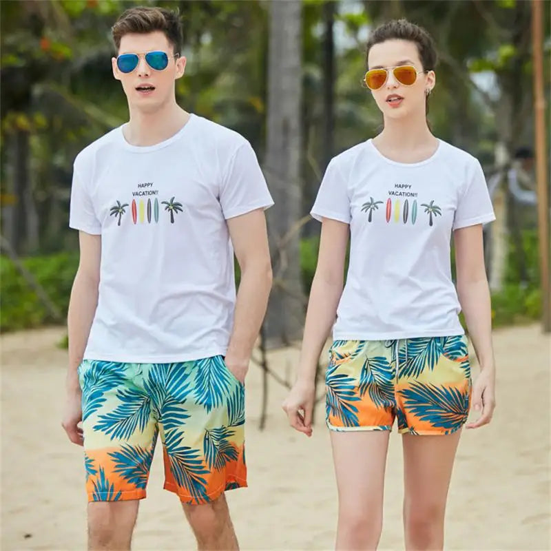 Matching Couple Swimsuit Swimming Shorts Men Swimwear Women Bermuda Surf Trunks Boardshort Summer Quick Dry Beach Swiming Shorts