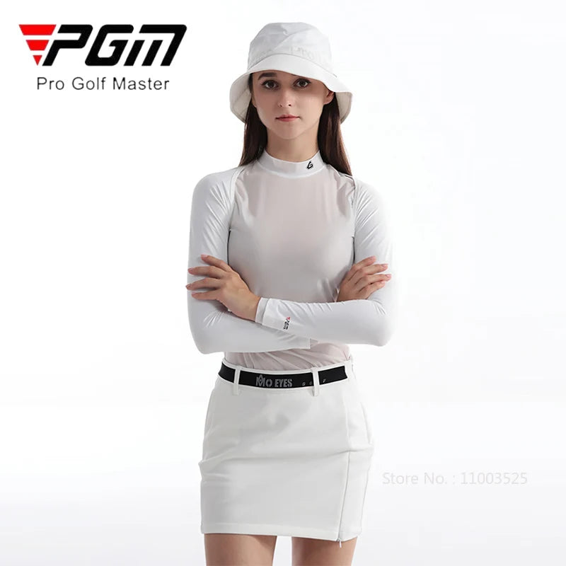 PGM – châle de Golf pour femmes, protection solaire rafraîchissante, soie glacée, Anti-Uv, manches de bras de Sport, chemises de Golf respirantes pour filles, châle de randonnée et de Camping