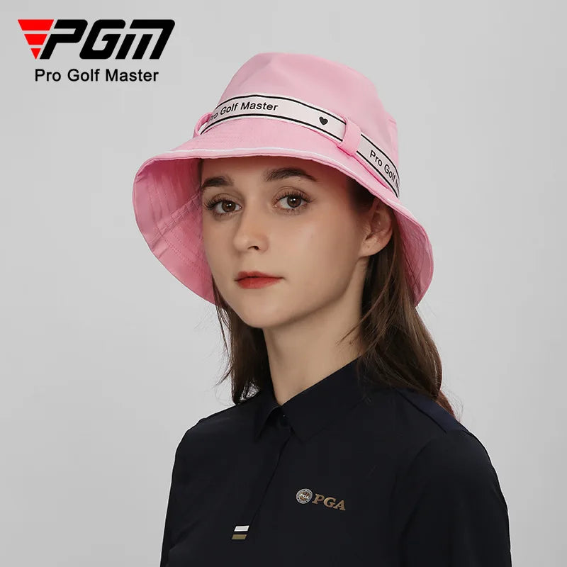 PGM Women's Golf Hat Bow Strap Fisherman Cap Sun-shading and Sunscreen Inner Sweat-absorbing Band Design MZ056