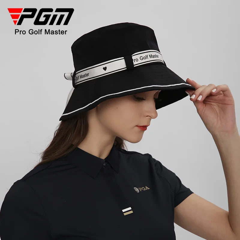 PGM Women's Golf Hat Bow Strap Fisherman Cap Sun-shading and Sunscreen Inner Sweat-absorbing Band Design MZ056