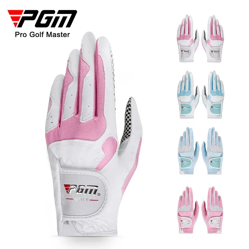 PGM Women's Golf Gloves ST018 Left Hand & Right Hand Nanometer Cloth Golf Breathable Palm Protection High Quality Sport Gloves