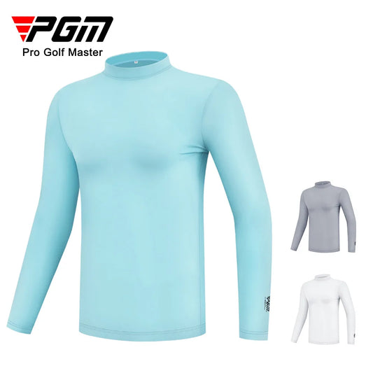 PGM Men's Sun Protection Golf Shirt Underwear Long Sleeve Cooling Ice Silk T-shirts Anti-UV Soft Apparel For Men YF202