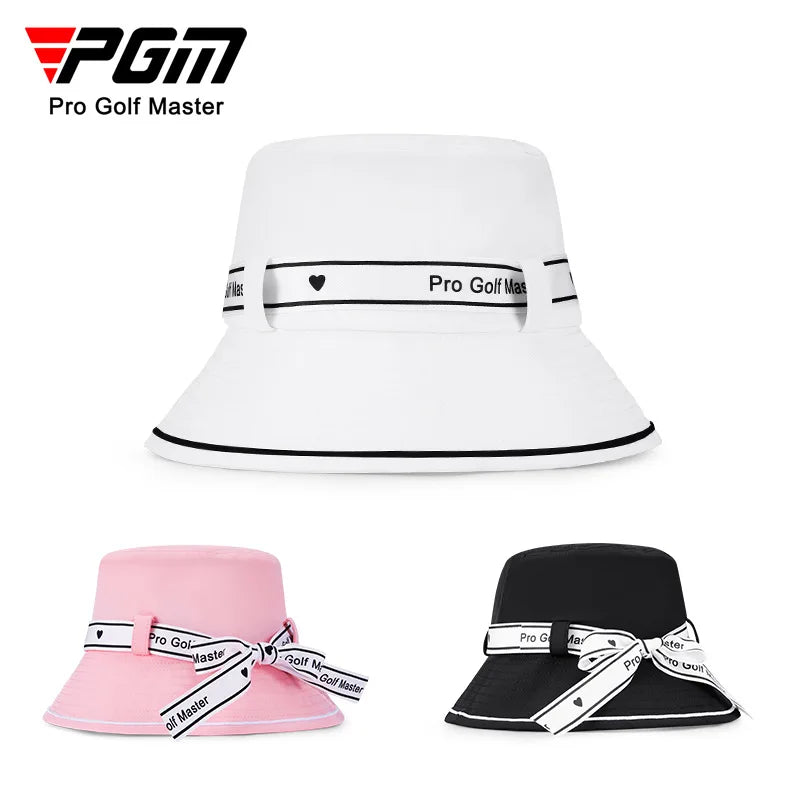 PGM Women's Golf Hat Bow Strap Fisherman Cap Sun-shading and Sunscreen Inner Sweat-absorbing Band Design MZ056